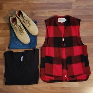 Bemidji Vintage Buffalo Plaid Red & Black Vest